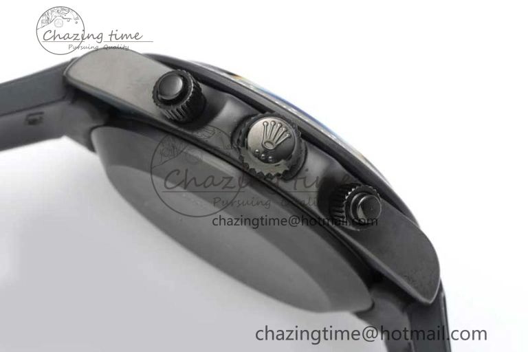 Daytona Black Ceramic 5GF Best Edition Black Diamonds Dial Black Pusher on Black Rubber Strap A7750