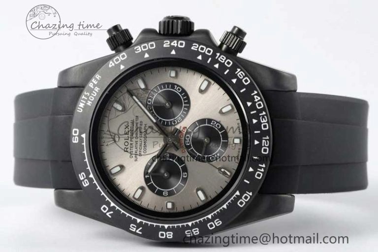 Daytona Black Ceramic 5GF Best Edition Gray Dial Black Pusher on Black Rubber Strap A7750