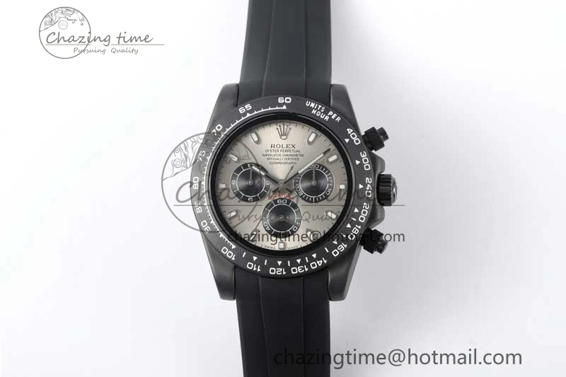 Daytona Black Ceramic 5GF Best Edition Gray Dial Black Pusher on Black Rubber Strap A7750