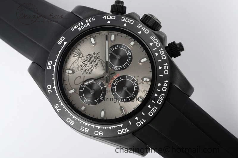 Daytona Black Ceramic 5GF Best Edition Gray Dial Black Pusher on Black Rubber Strap A7750