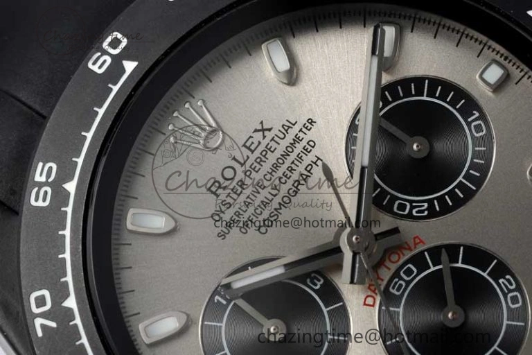 Daytona Black Ceramic 5GF Best Edition Gray Dial Black Pusher on Black Rubber Strap A7750