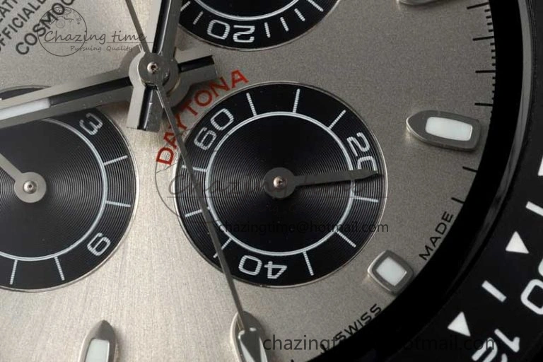Daytona Black Ceramic 5GF Best Edition Gray Dial Black Pusher on Black Rubber Strap A7750