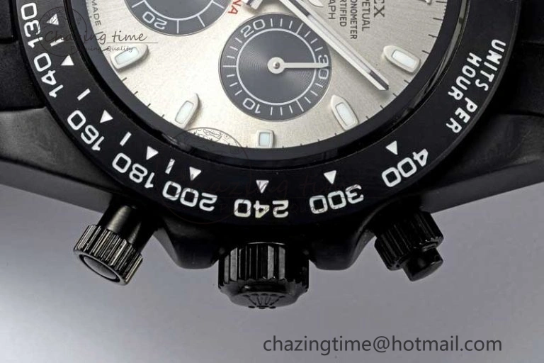 Daytona Black Ceramic 5GF Best Edition Gray Dial Black Pusher on Black Rubber Strap A7750
