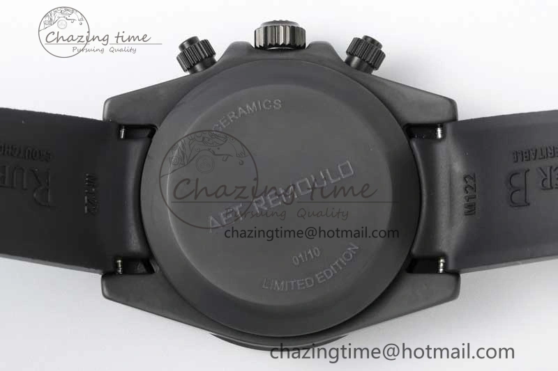 Daytona Black Ceramic 5GF Best Edition Gray Dial Black Pusher on Black Rubber Strap A7750
