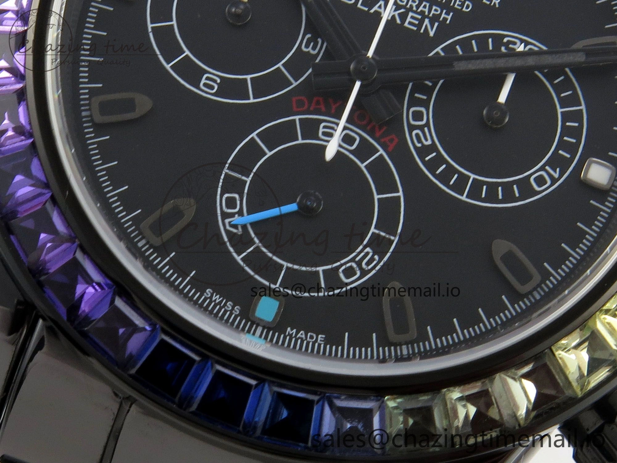 Daytona Black Ceramic Case and Bracelet Black Rainbow Dial Rainbow Bezel SONIC Best Edition SA4130