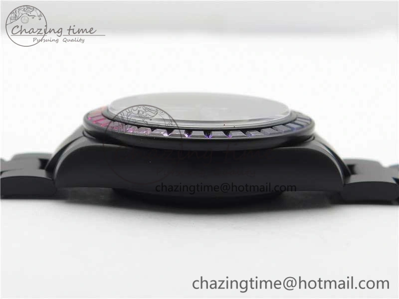 Daytona Blaken Rainbow Crystal Bezel PVD OXF Best Edition Black Dial on PVD Bracelet A7750