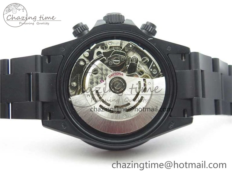 Daytona Blaken Rainbow Crystal Bezel PVD OXF Best Edition Black Dial on PVD Bracelet A7750