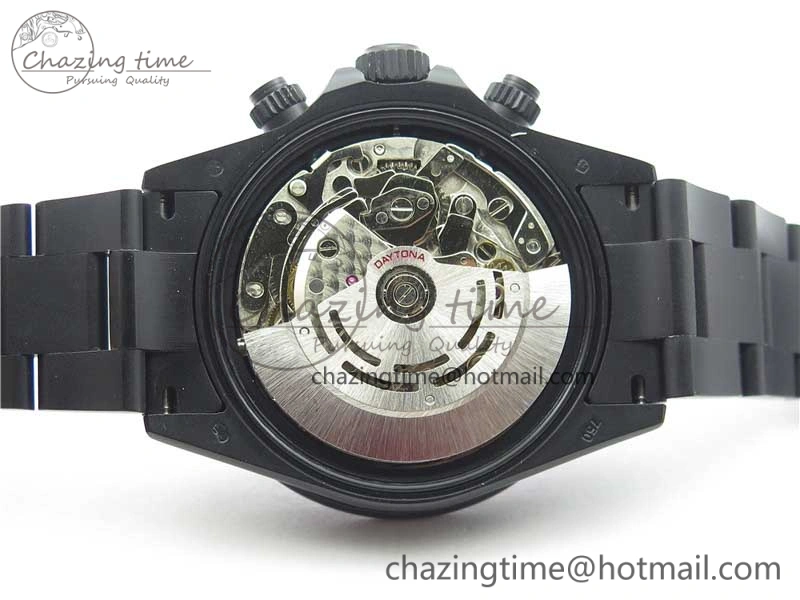 Daytona Blaken Rainbow Crystal Bezel PVD OXF Best Edition Black Dial on PVD Bracelet A7750