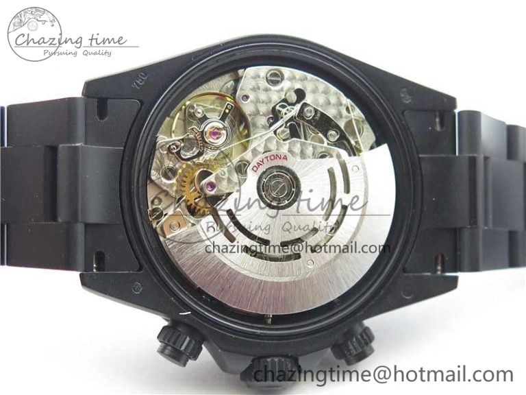 Daytona Blaken Rainbow Crystal Bezel PVD OXF Best Edition Black Dial on PVD Bracelet A7750
