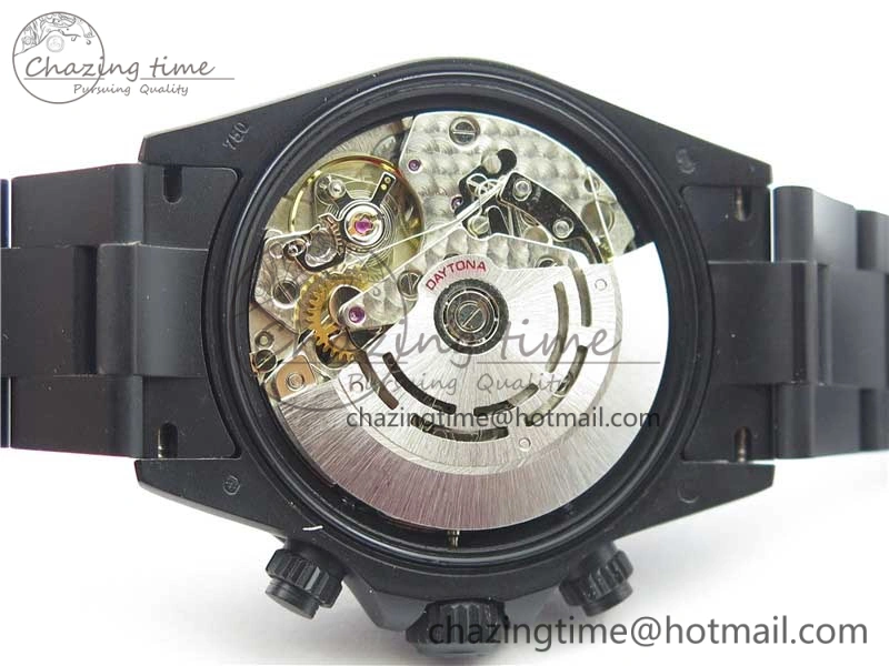 Daytona Blaken Rainbow Crystal Bezel PVD OXF Best Edition Black Dial on PVD Bracelet A7750