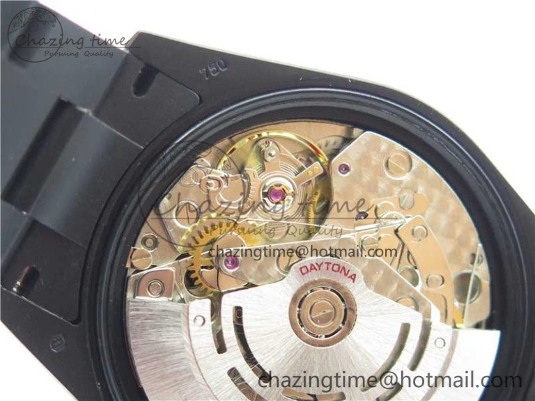 Daytona Blaken Rainbow Crystal Bezel PVD OXF Best Edition Black Dial on PVD Bracelet A7750