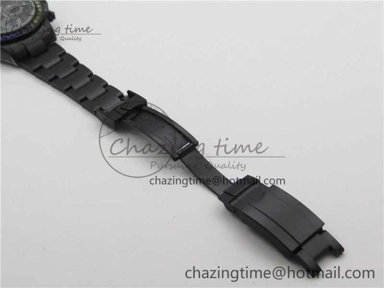 Daytona Blaken Rainbow Crystal Bezel PVD OXF Best Edition Black Dial on PVD Bracelet A7750