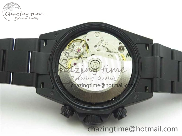Daytona Blaken Rainbow Crystal Bezel PVD VR Best Edition Black Dial on PVD Bracelet A7750 V2