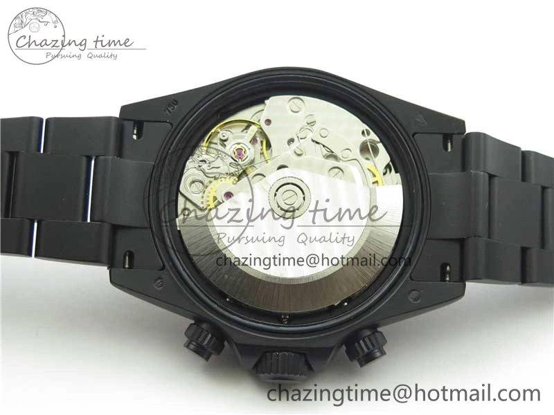 Daytona Blaken Rainbow Crystal Bezel PVD VR Best Edition Black Dial on PVD Bracelet A7750 V2