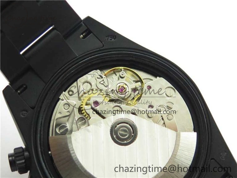Daytona Blaken Rainbow Crystal Bezel PVD VR Best Edition Black Dial on PVD Bracelet A7750 V2