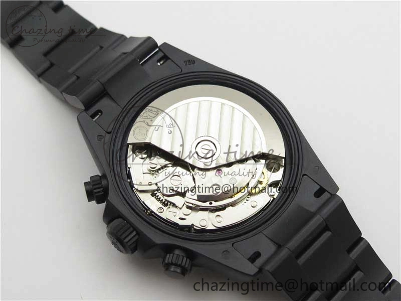 Daytona Blaken Rainbow Crystal Bezel PVD VR Best Edition Black Dial on PVD Bracelet A7750 V2