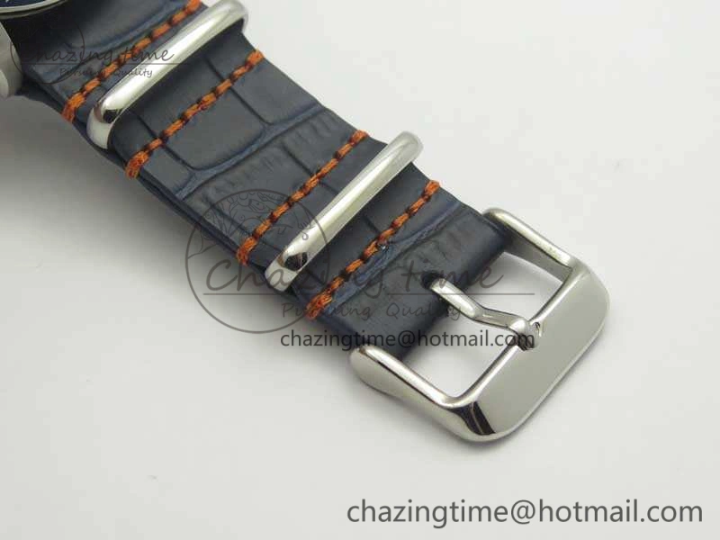 Daytona Blue Red Pushers BP Maker Blue Dial On SS Bracelet A4130 (Free Leather Strap)
