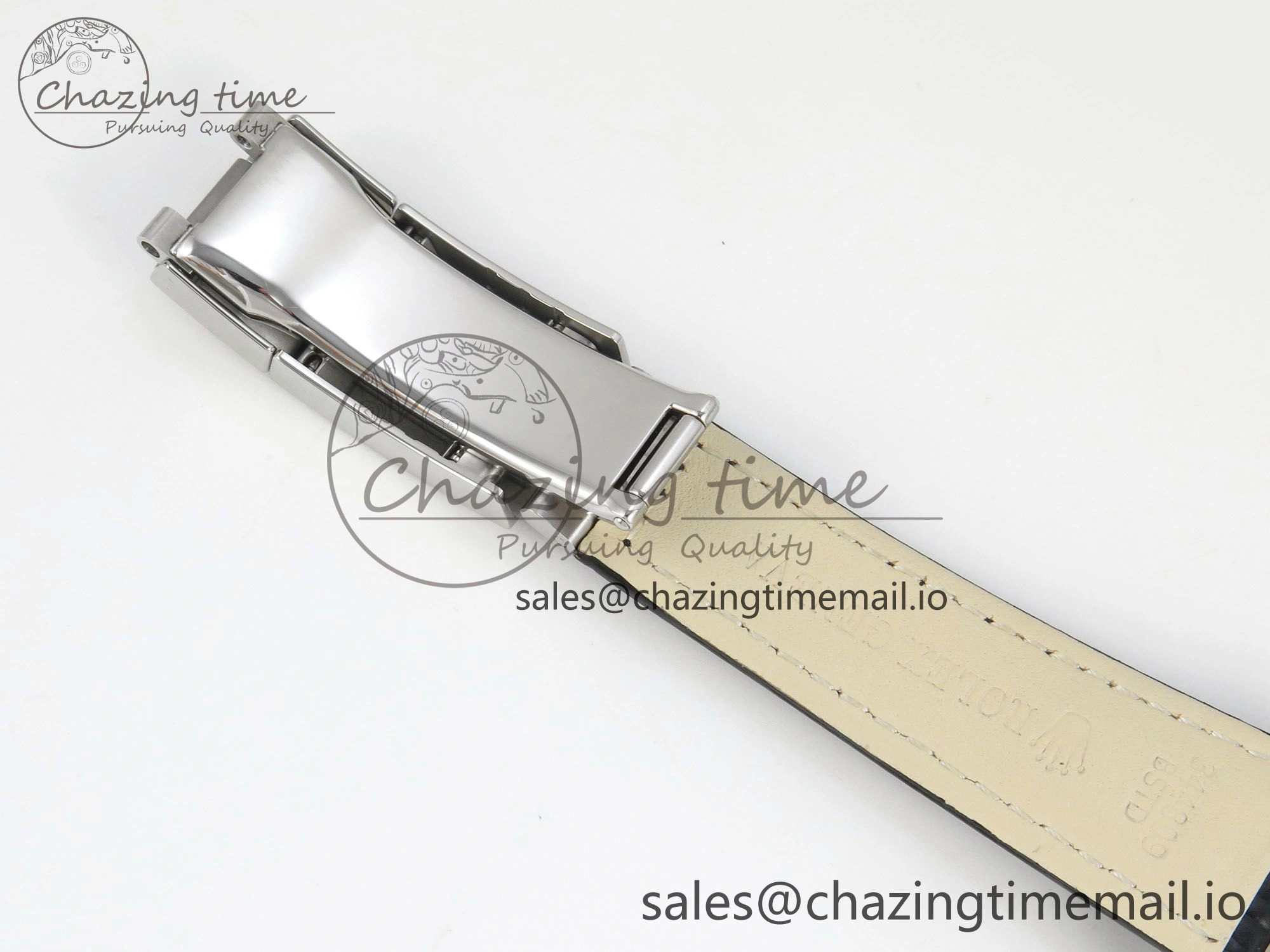 Daytona Cosmograph Light Crystals Bezel SS MPF Best White MOP Dial On Black Leather Strap A4801