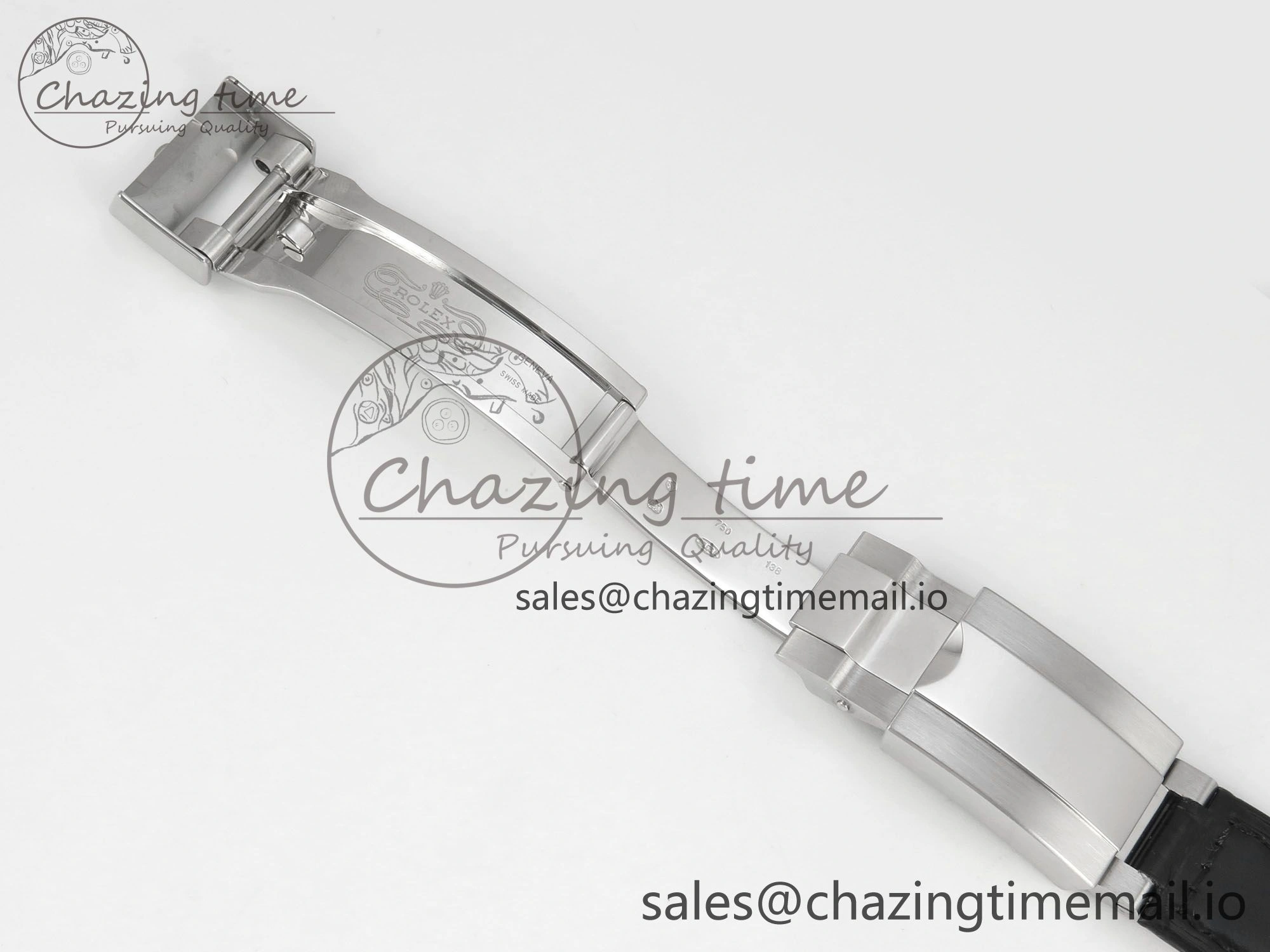 Daytona Cosmograph Light Crystals Bezel SS MPF Best White MOP Dial On Black Leather Strap A4801