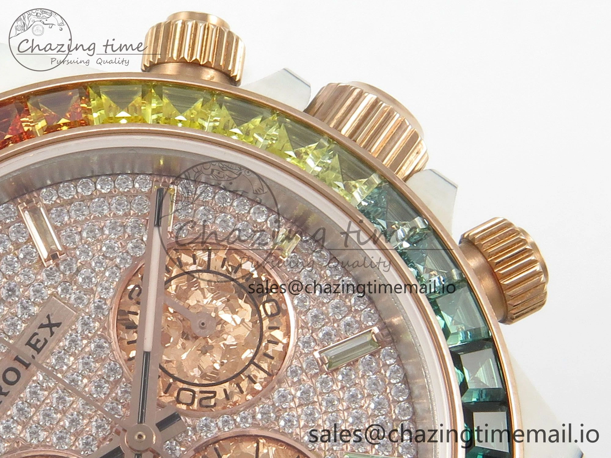 Daytona Cosmograph White Carbon MPF Best Edition Full Diamond Dial White Nylon Strap A4801