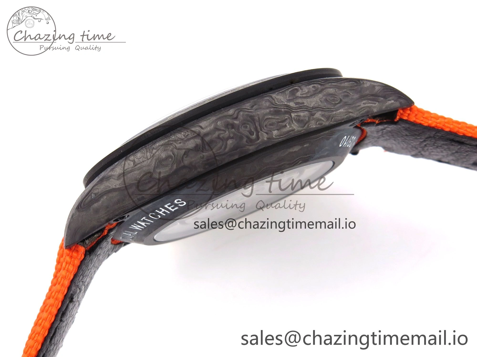 Daytona DIW “AVIA AZURE BLUE”” Carbon DIWF 1:1 Best Edition Blue Dial on Orange Nylon Strap SH4130