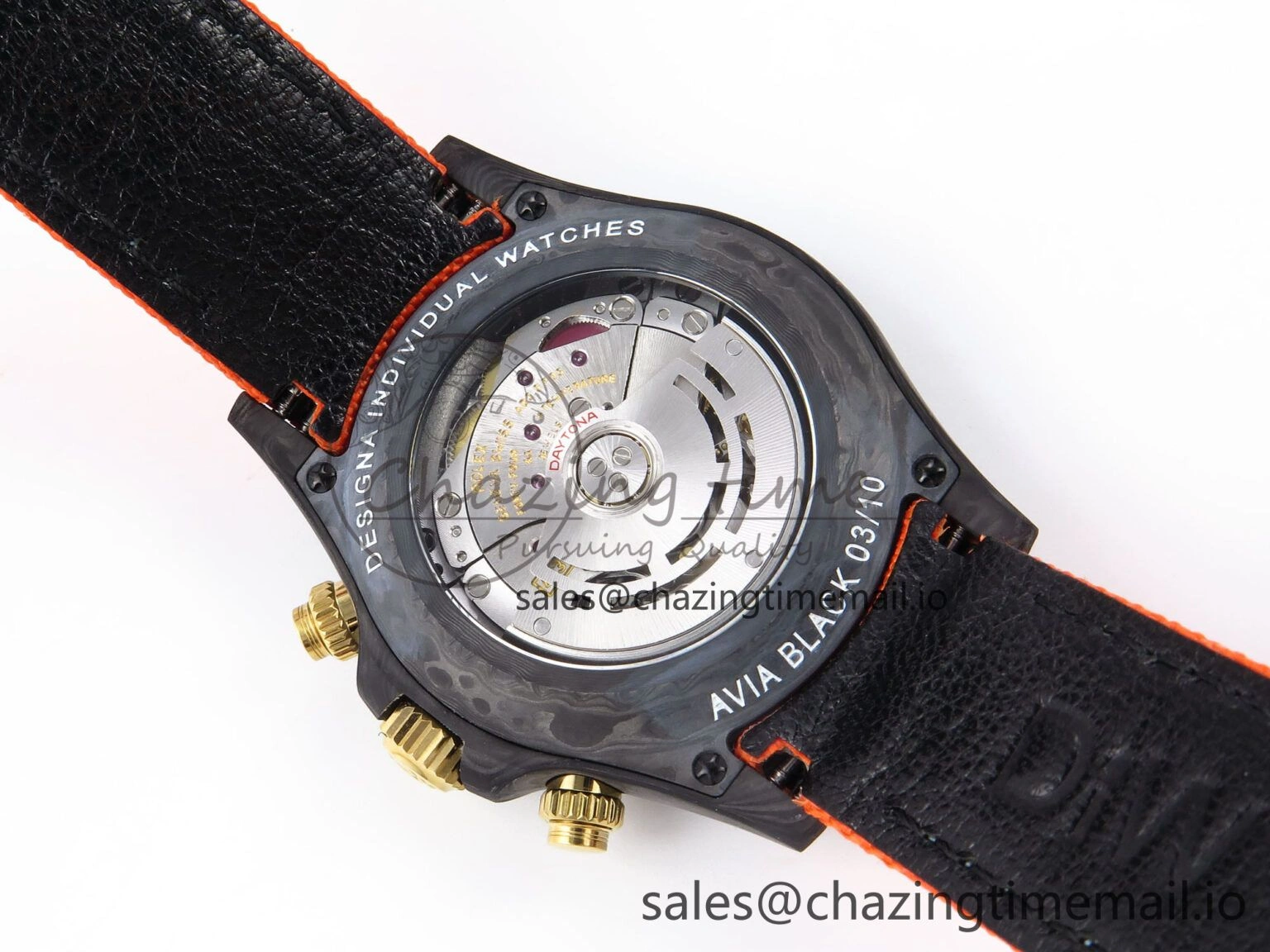 Daytona DIW “AVIA AZURE BLUE”” Carbon DIWF 1:1 Best Edition Blue Dial on Orange Nylon Strap SH4130