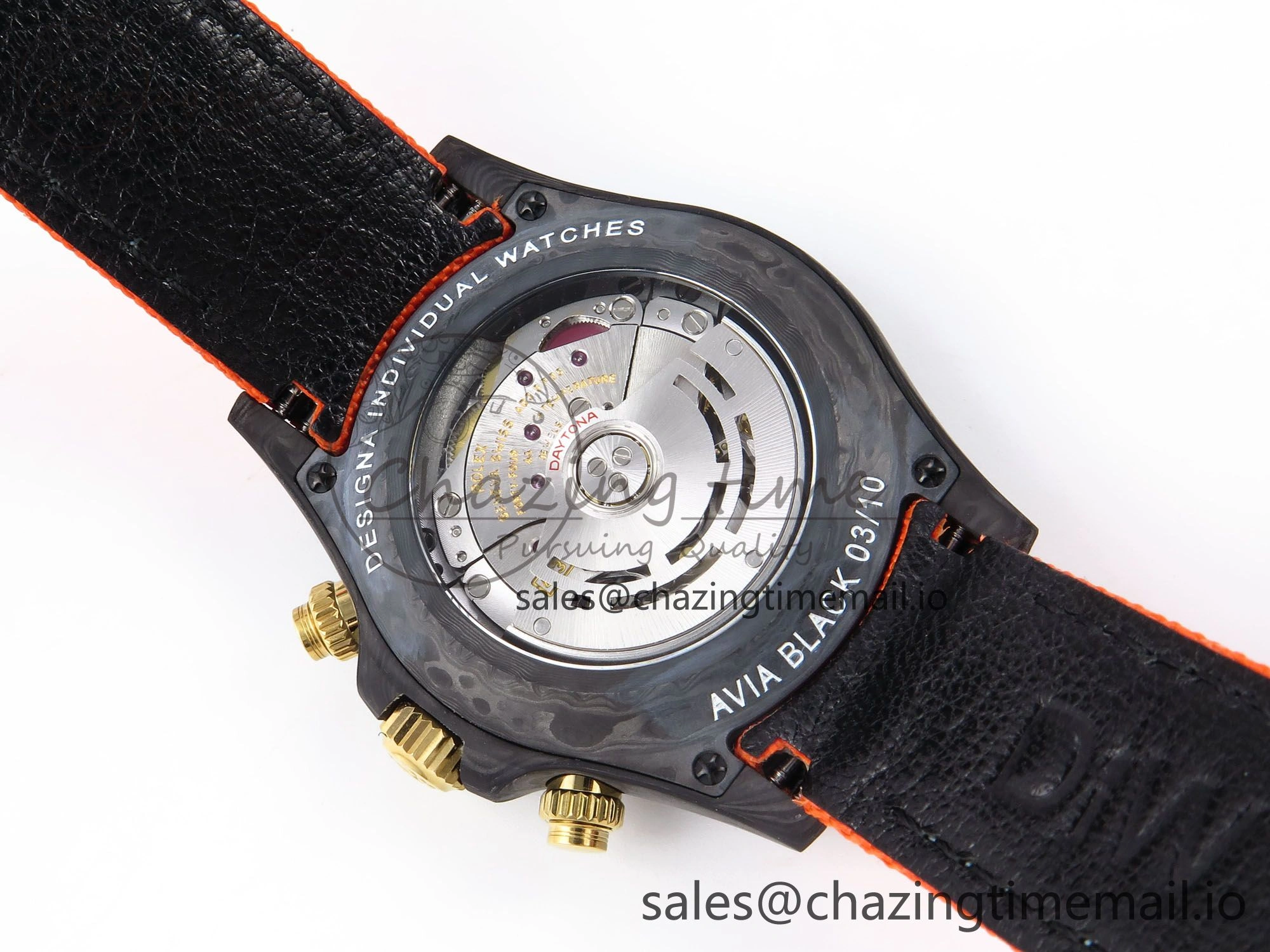 Daytona DIW “AVIA AZURE BLUE”” Carbon DIWF 1:1 Best Edition Blue Dial on Orange Nylon Strap SH4130