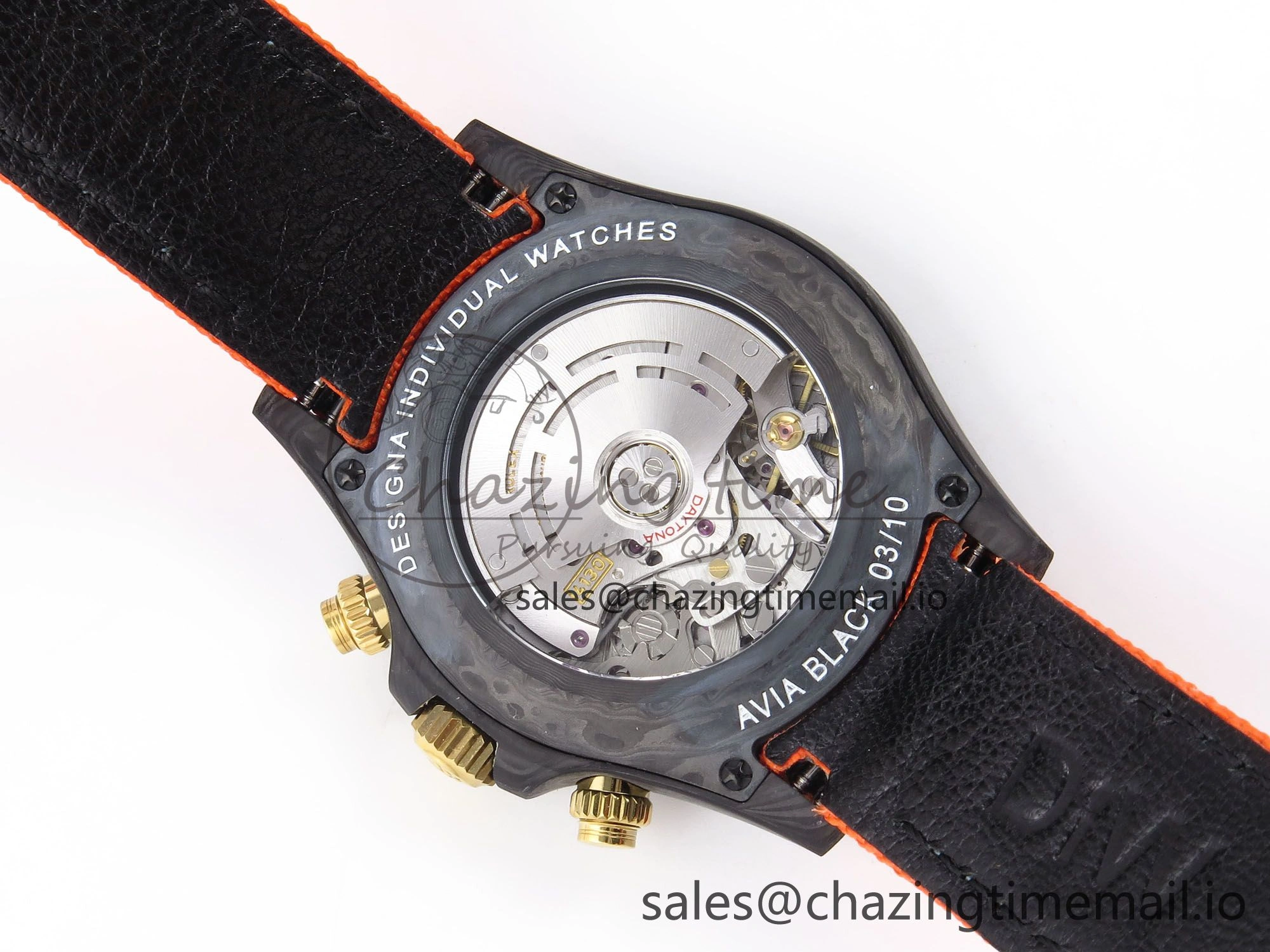 Daytona DIW “AVIA AZURE BLUE”” Carbon DIWF 1:1 Best Edition Blue Dial on Orange Nylon Strap SH4130