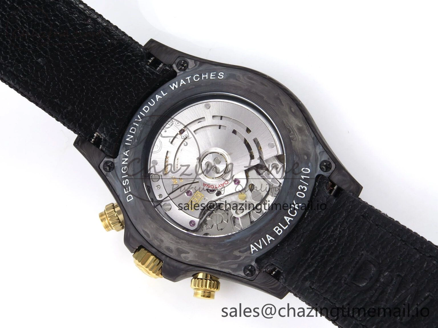 Daytona DIW “AVIA BLACK” Carbon DIWF 1:1 Best Edition Black Red Dial on Black Nylon Strap SH4130