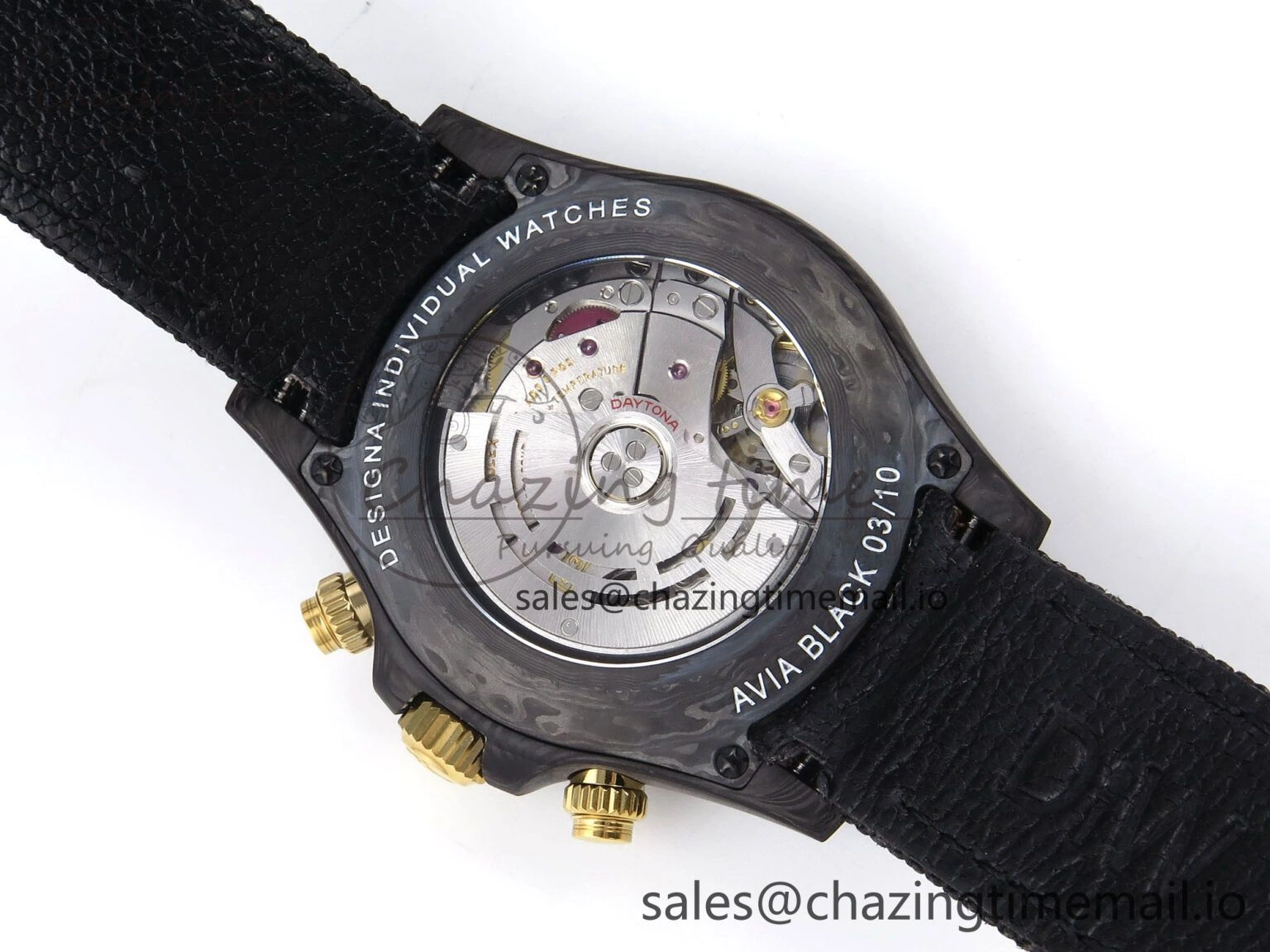 Daytona DIW “AVIA BLACK” Carbon DIWF 1:1 Best Edition Black Red Dial on Black Nylon Strap SH4130