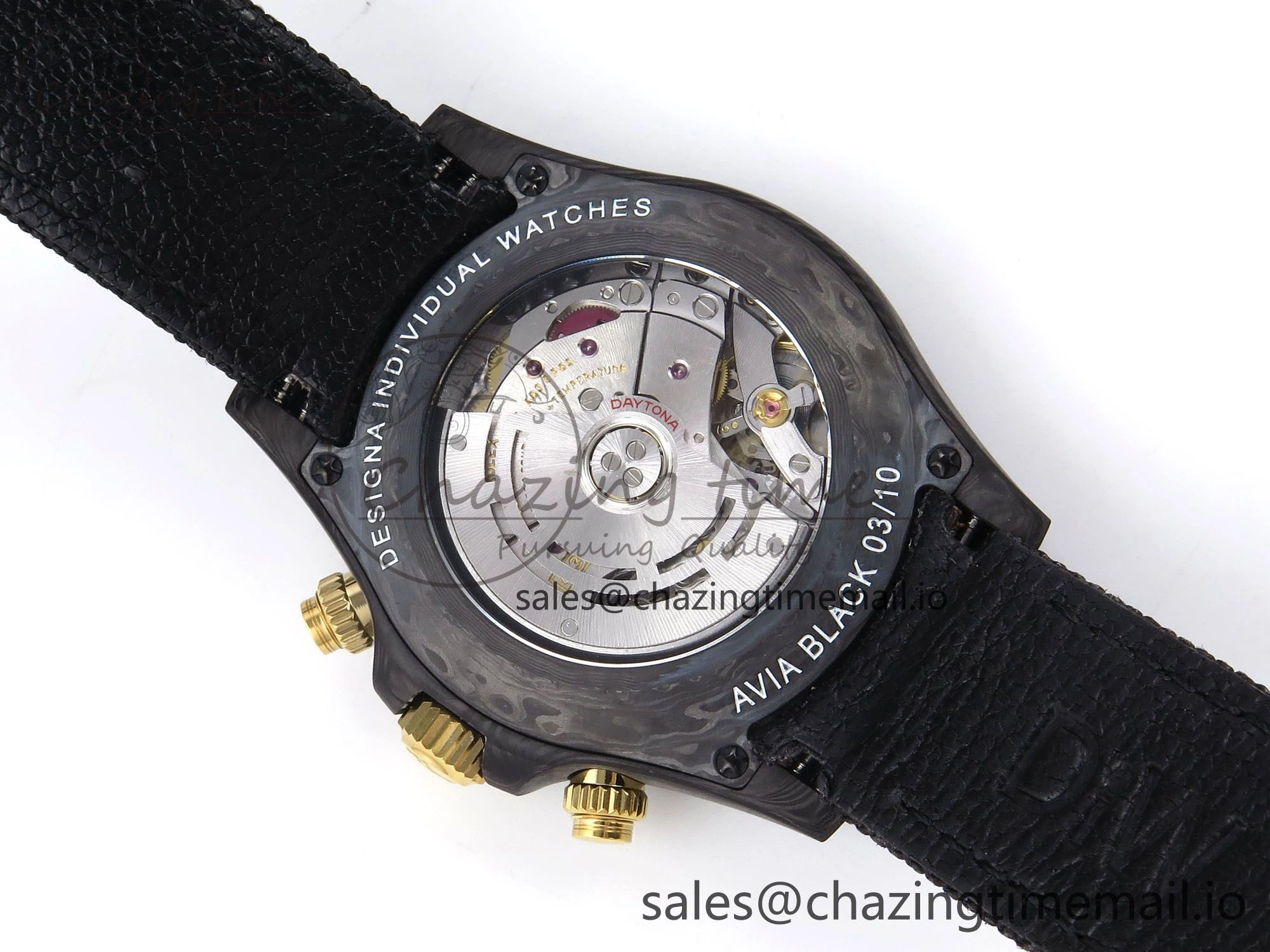 Daytona DIW “AVIA BLACK” Carbon DIWF 1:1 Best Edition Black Red Dial on Black Nylon Strap SH4130