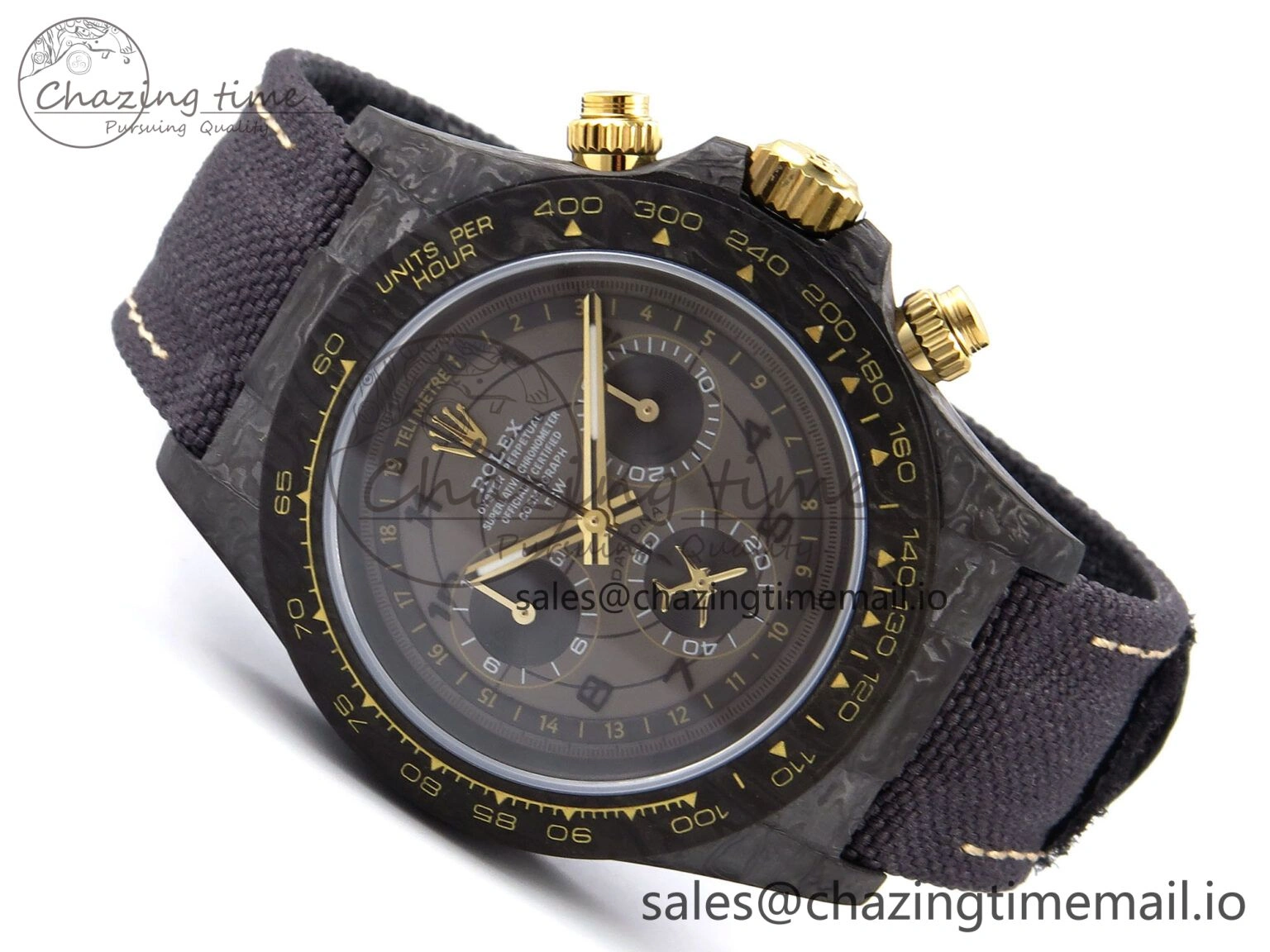 Daytona DIW “AVIA GREY” Carbon DIWF 1:1 Best Edition Gray Yellow Dial on Black Nylon Strap SH4130