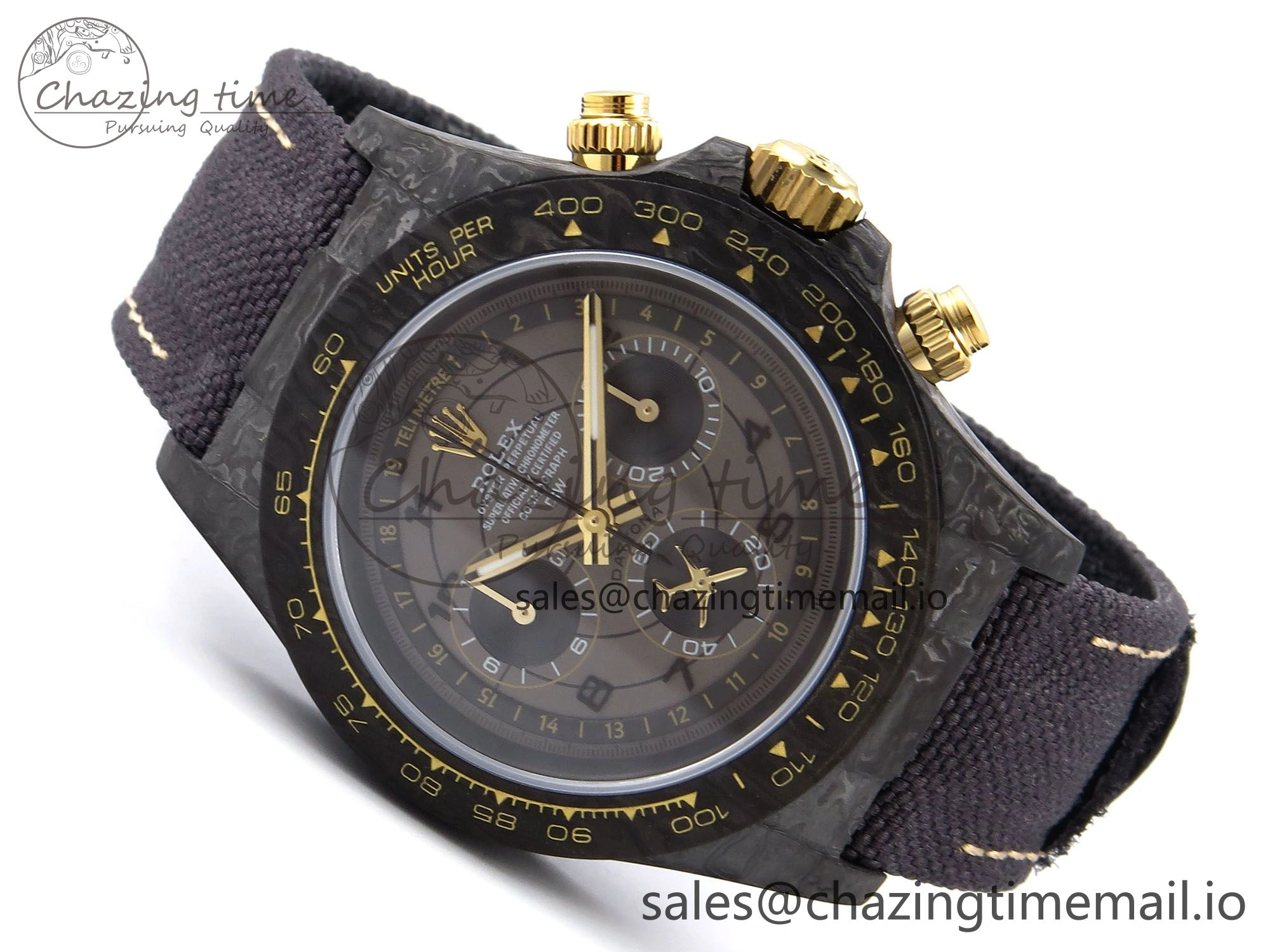 Daytona DIW “AVIA GREY” Carbon DIWF 1:1 Best Edition Gray Yellow Dial on Black Nylon Strap SH4130