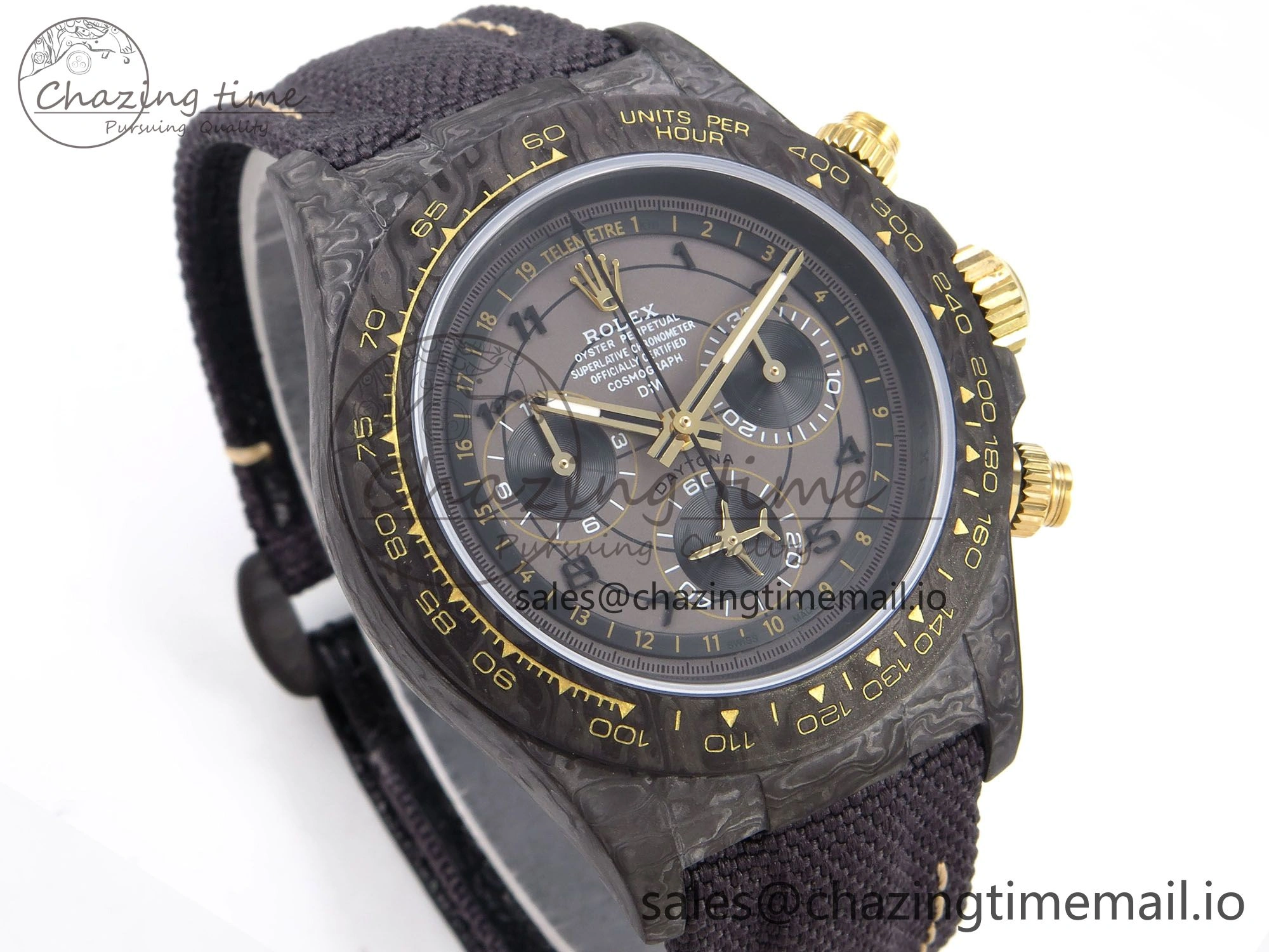 Daytona DIW “AVIA GREY” Carbon DIWF 1:1 Best Edition Gray Yellow Dial on Black Nylon Strap SH4130