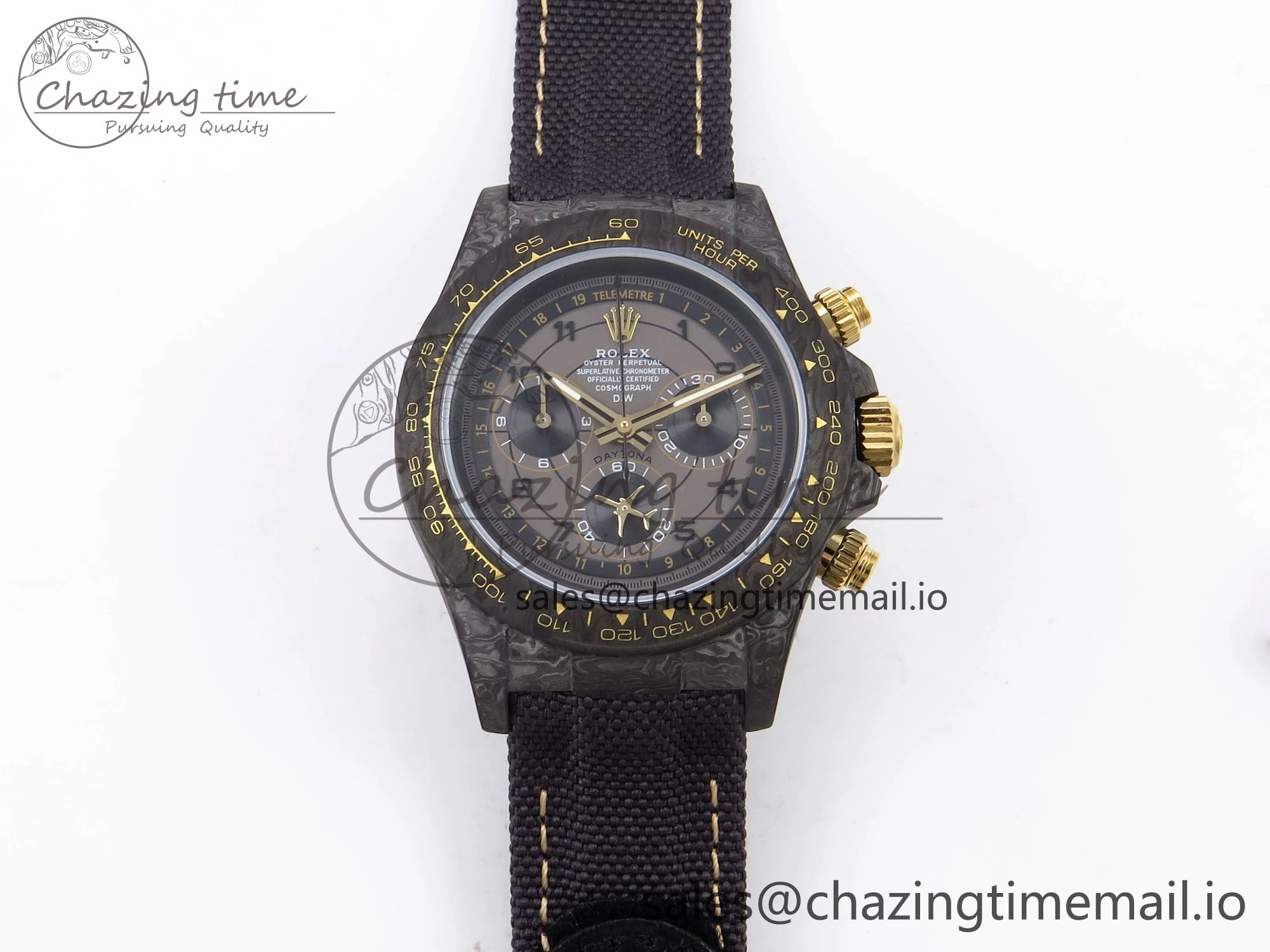 Daytona DIW “AVIA GREY” Carbon DIWF 1:1 Best Edition Gray Yellow Dial on Black Nylon Strap SH4130
