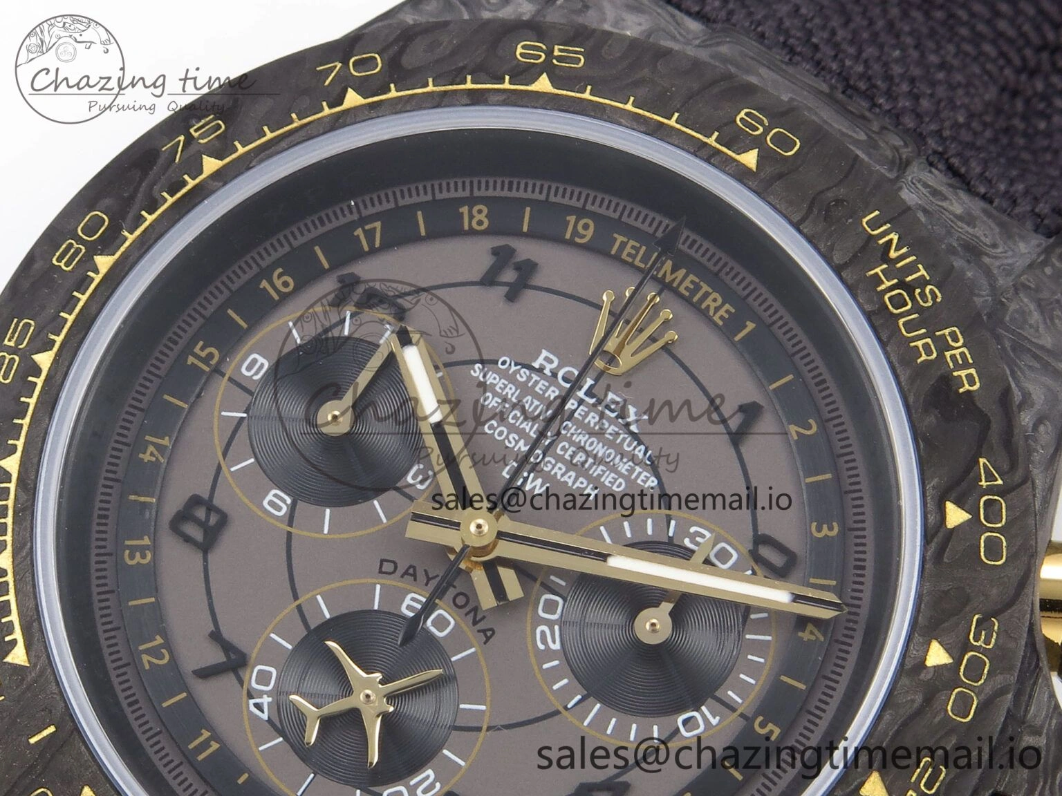 Daytona DIW “AVIA GREY” Carbon DIWF 1:1 Best Edition Gray Yellow Dial on Black Nylon Strap SH4130
