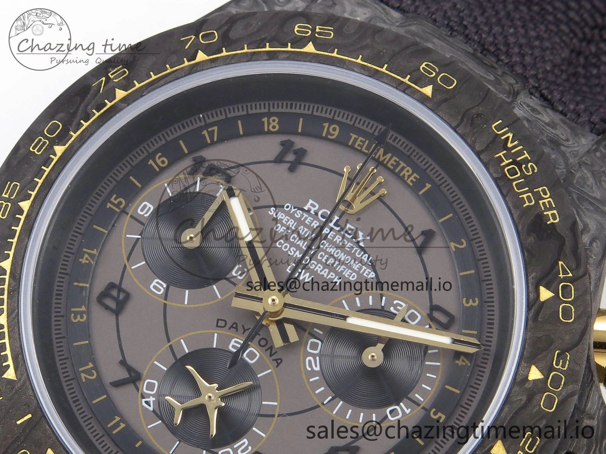Daytona DIW “AVIA GREY” Carbon DIWF 1:1 Best Edition Gray Yellow Dial on Black Nylon Strap SH4130
