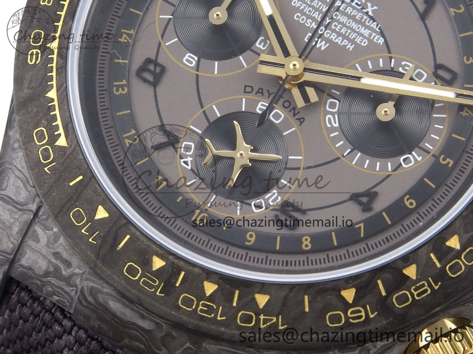 Daytona DIW “AVIA GREY” Carbon DIWF 1:1 Best Edition Gray Yellow Dial on Black Nylon Strap SH4130