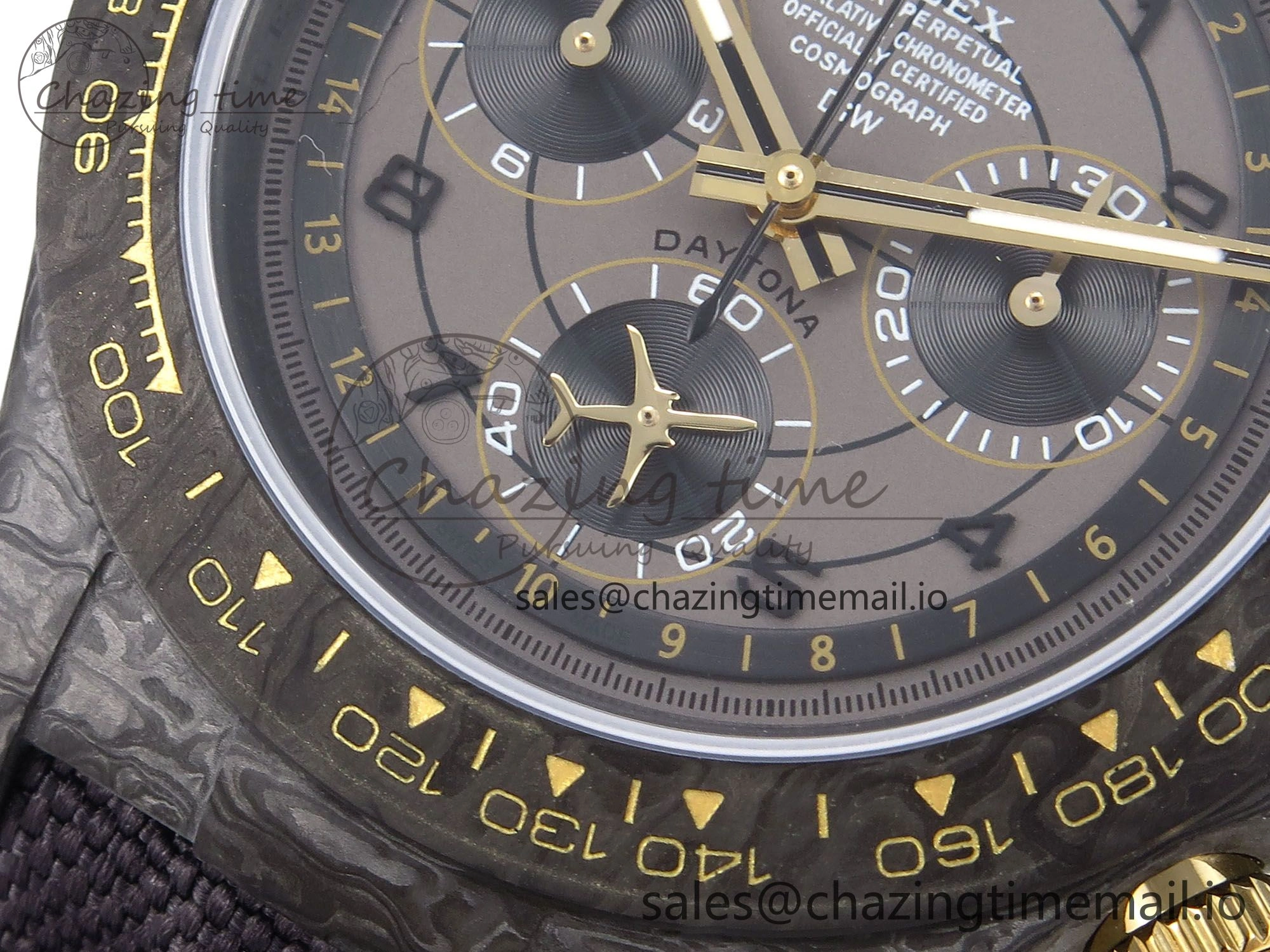 Daytona DIW “AVIA GREY” Carbon DIWF 1:1 Best Edition Gray Yellow Dial on Black Nylon Strap SH4130