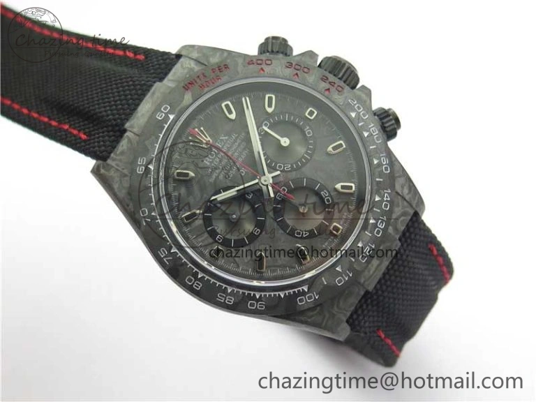 Daytona DIW All Black Carbon Noob 1:1 Best Edition Black Dial on Black Nylon Strap SA4130