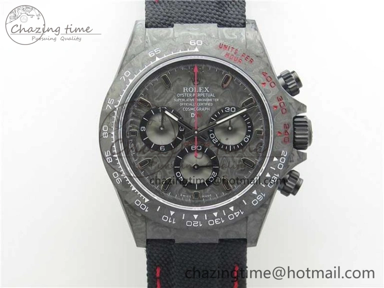 Daytona DIW All Black Carbon Noob 1:1 Best Edition Black Dial on Black Nylon Strap SA4130