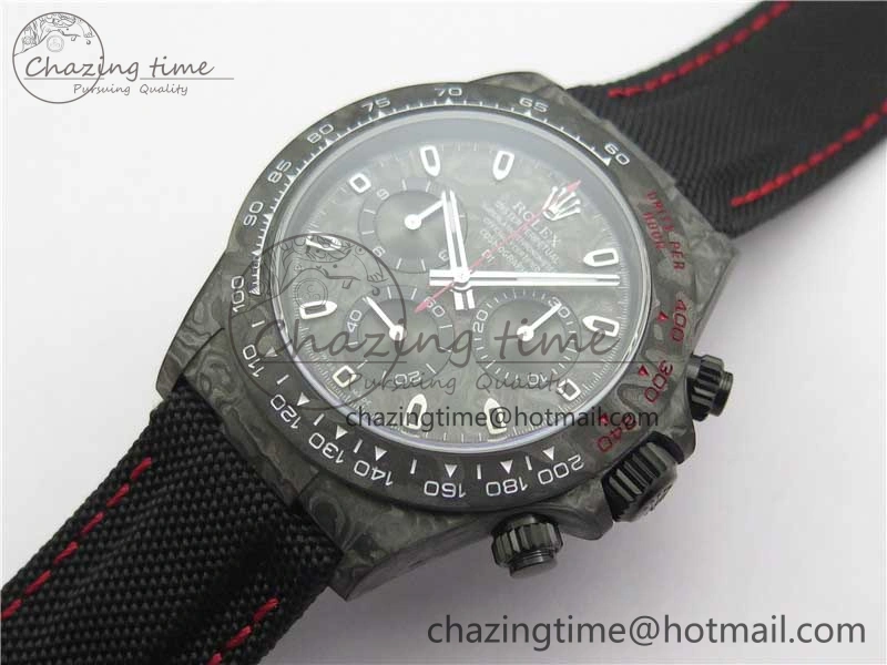 Daytona DIW All Black Carbon Noob 1:1 Best Edition Black Dial on Black Nylon Strap SA4130