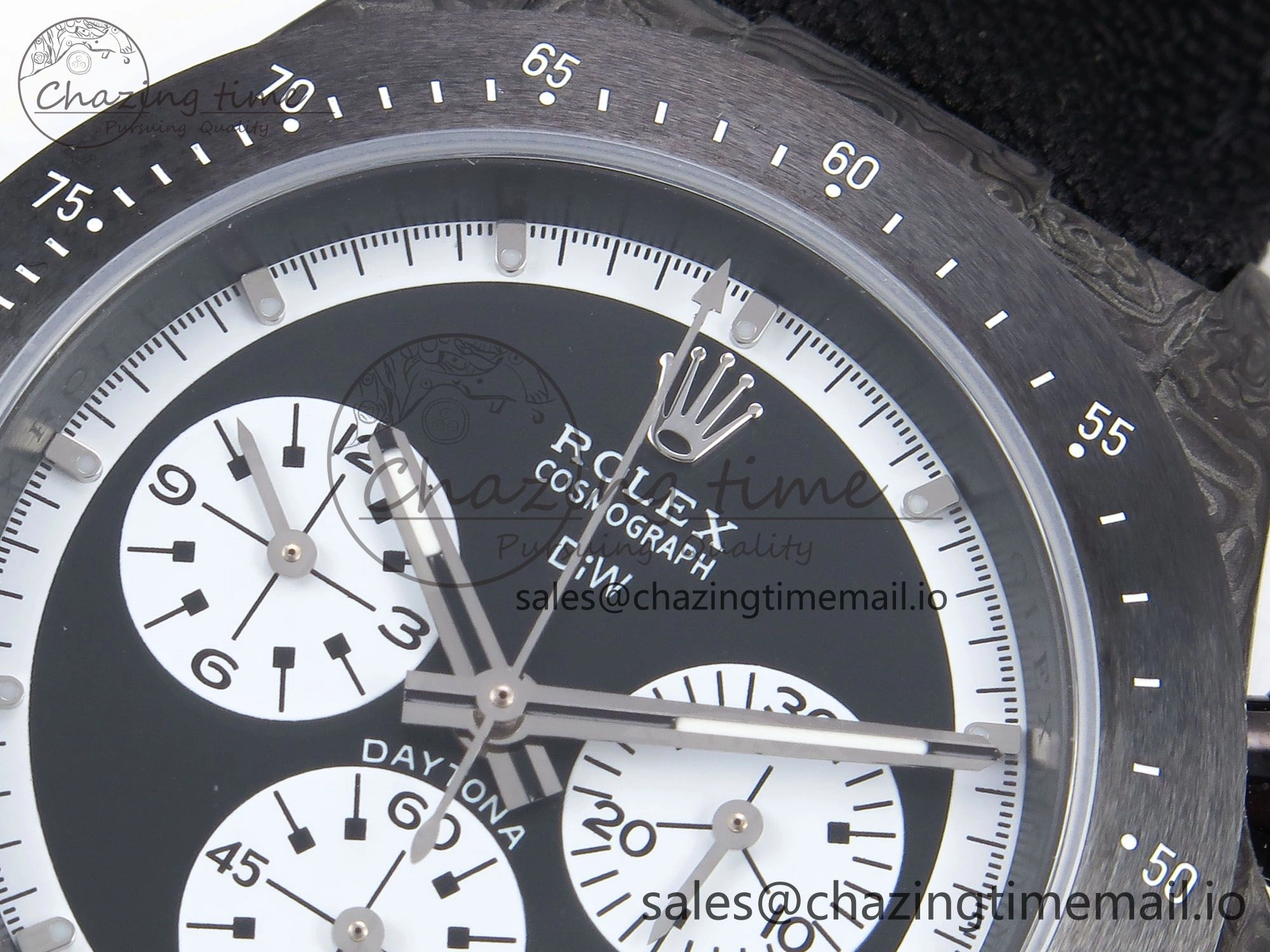 Daytona DIW Black Carbon DIWF 1:1 Best Edition Black White Dial on Black Nylon Strap SH4130