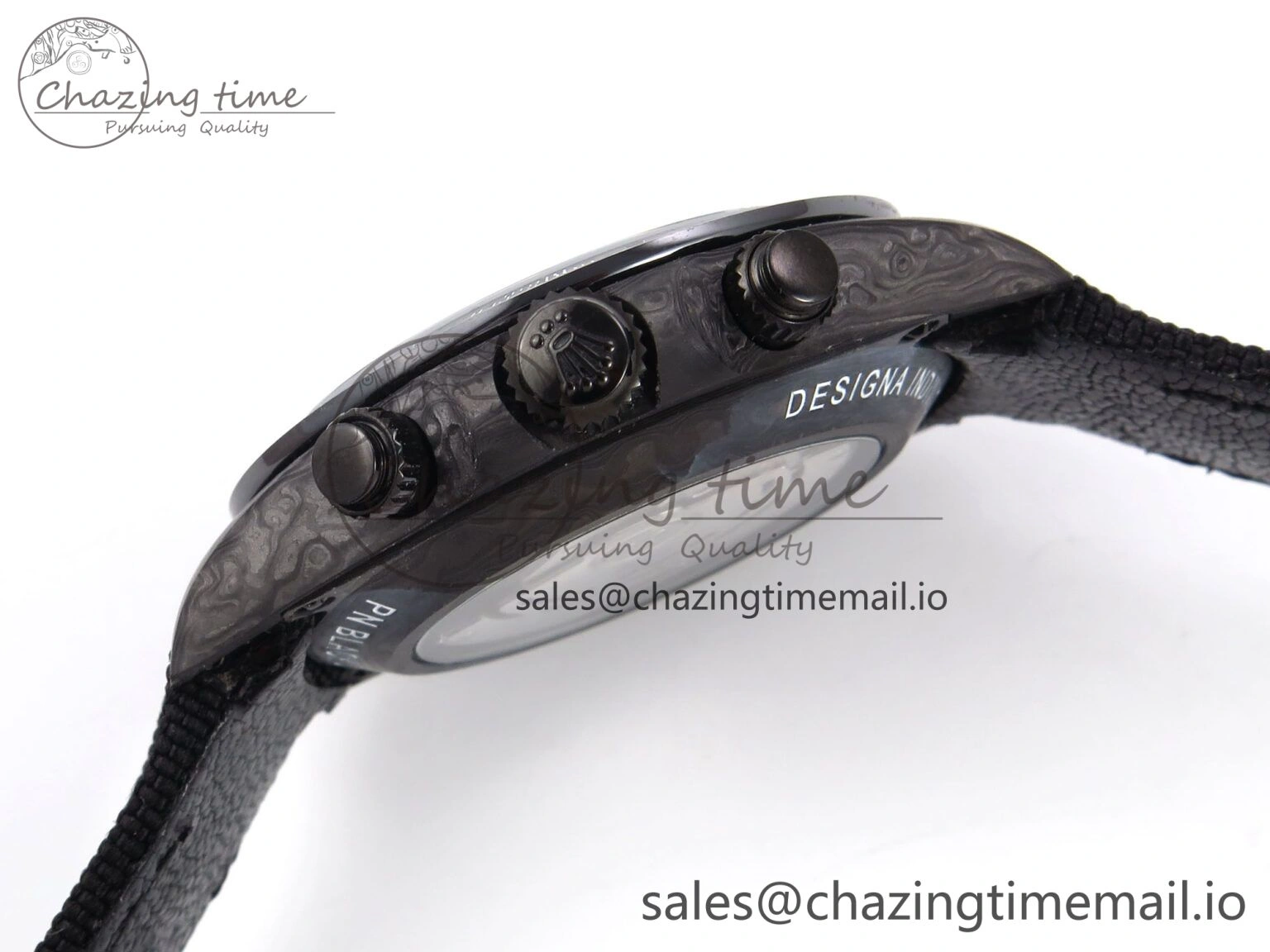 Daytona DIW Black Carbon DIWF 1:1 Best Edition Black White Dial on Black Nylon Strap SH4130