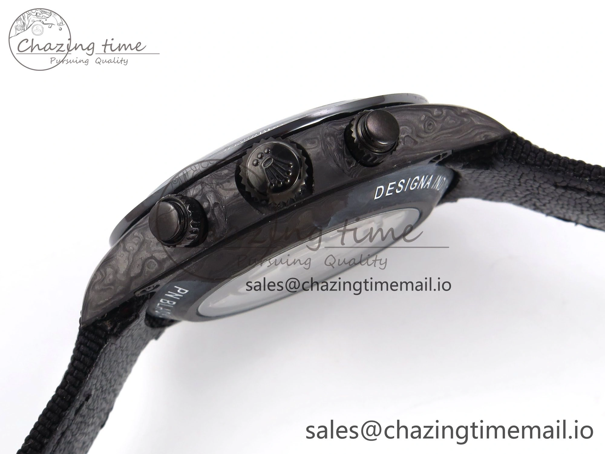 Daytona DIW Black Carbon DIWF 1:1 Best Edition Black White Dial on Black Nylon Strap SH4130