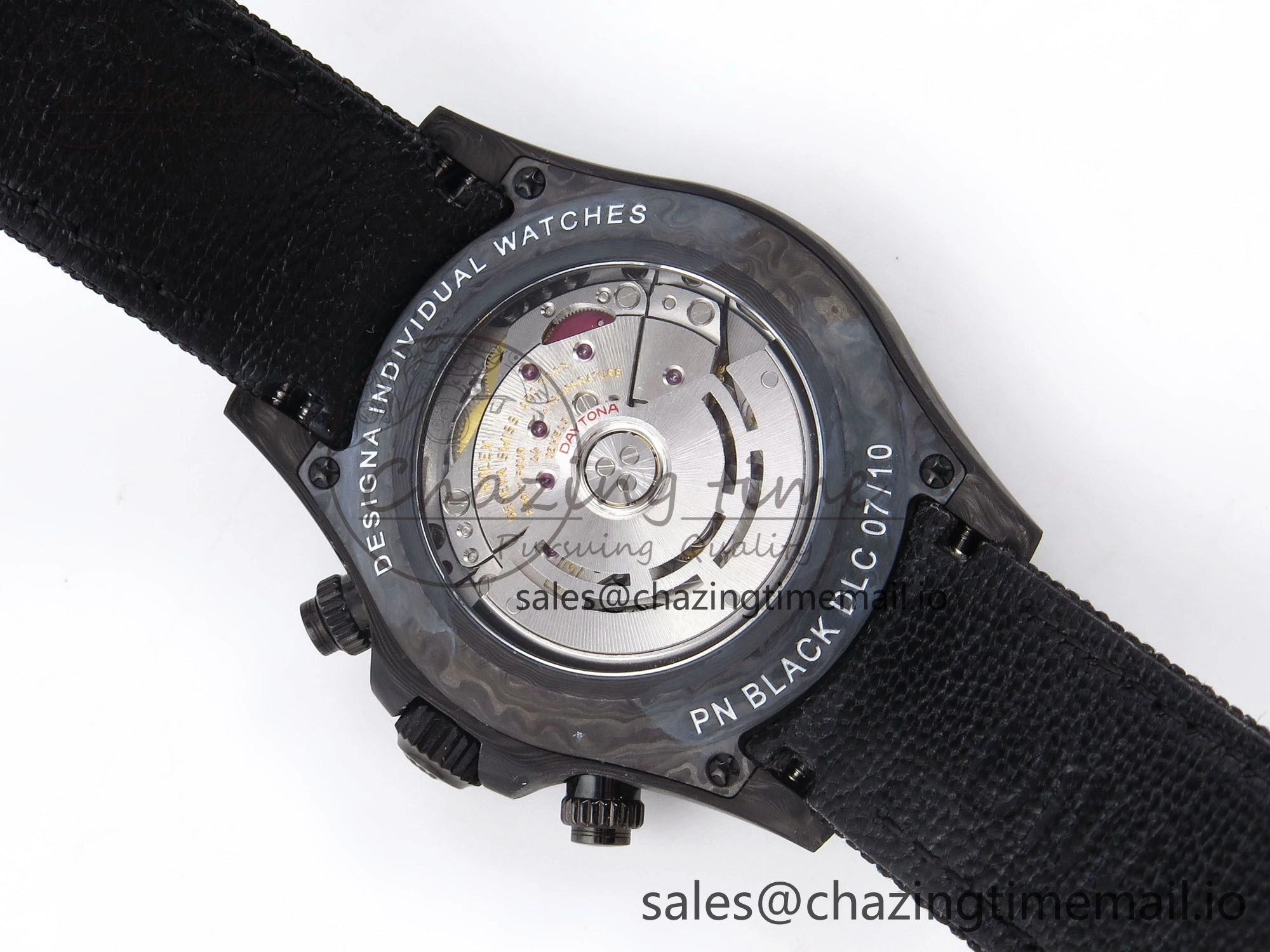 Daytona DIW Black Carbon DIWF 1:1 Best Edition Black White Dial on Black Nylon Strap SH4130