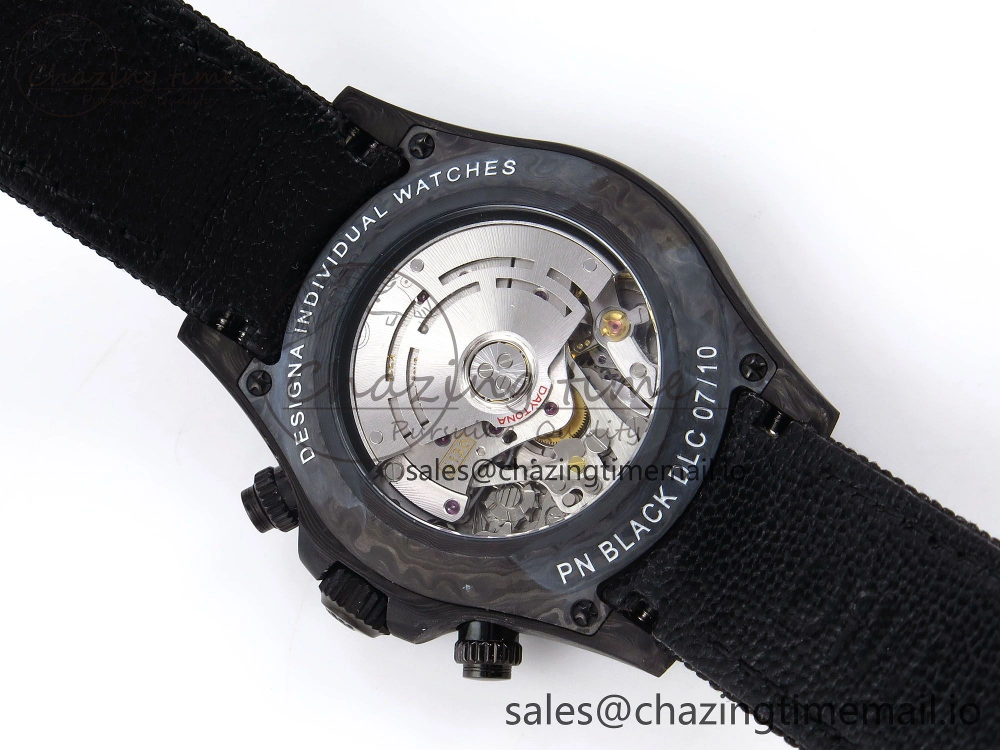Daytona DIW Black Carbon DIWF 1:1 Best Edition Black White Dial on Black Nylon Strap SH4130