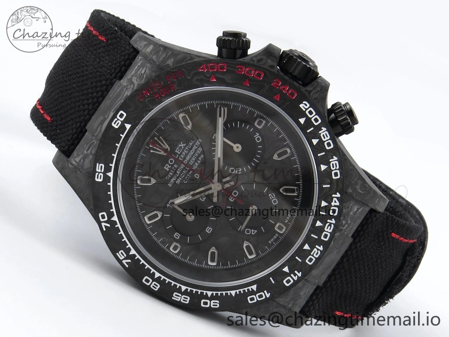 Daytona DIW Black Carbon DIWF Best Edition Carbon Dial on Black Nylon Strap DD4801