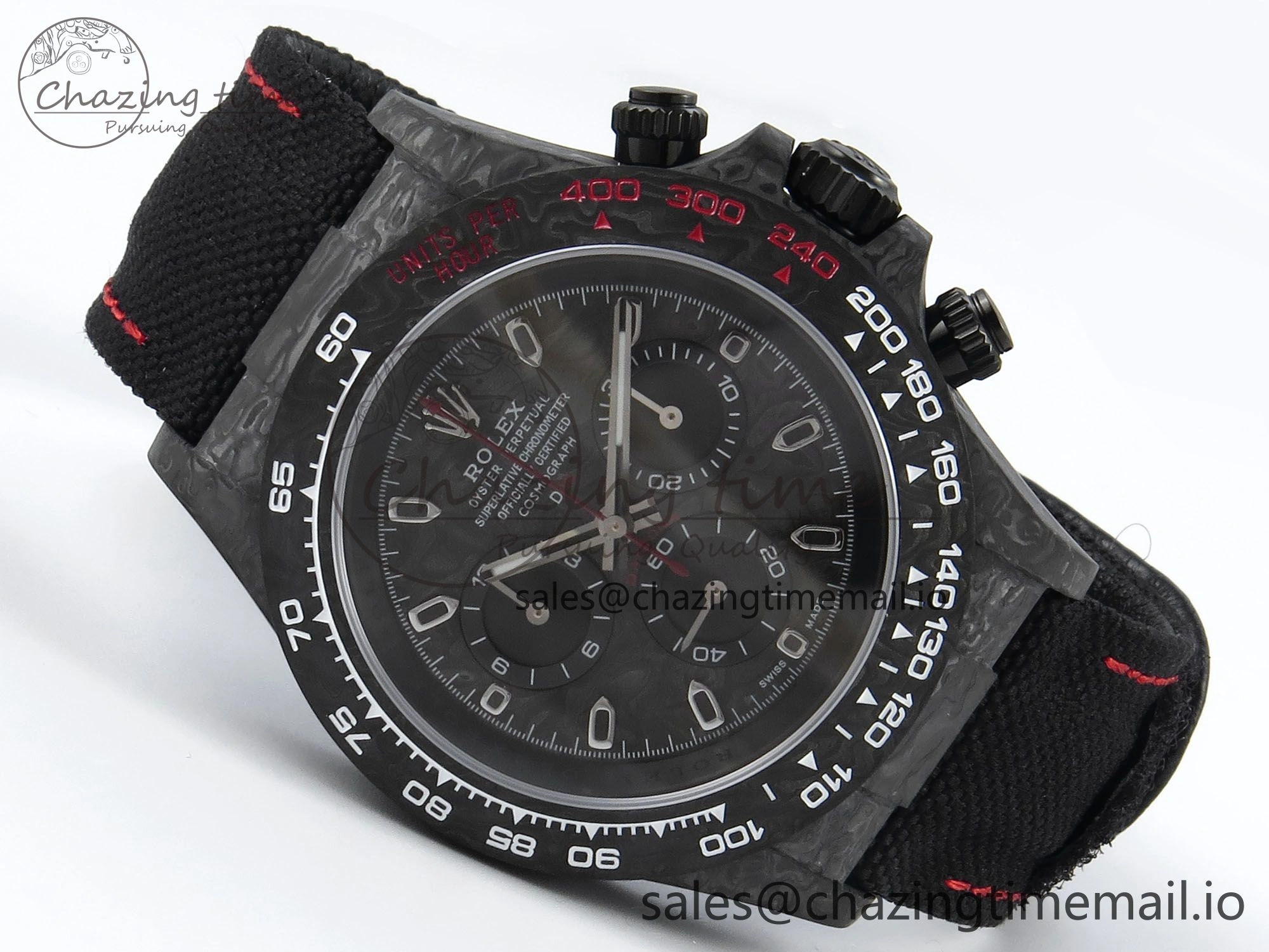 Daytona DIW Black Carbon DIWF Best Edition Carbon Dial on Black Nylon Strap DD4801