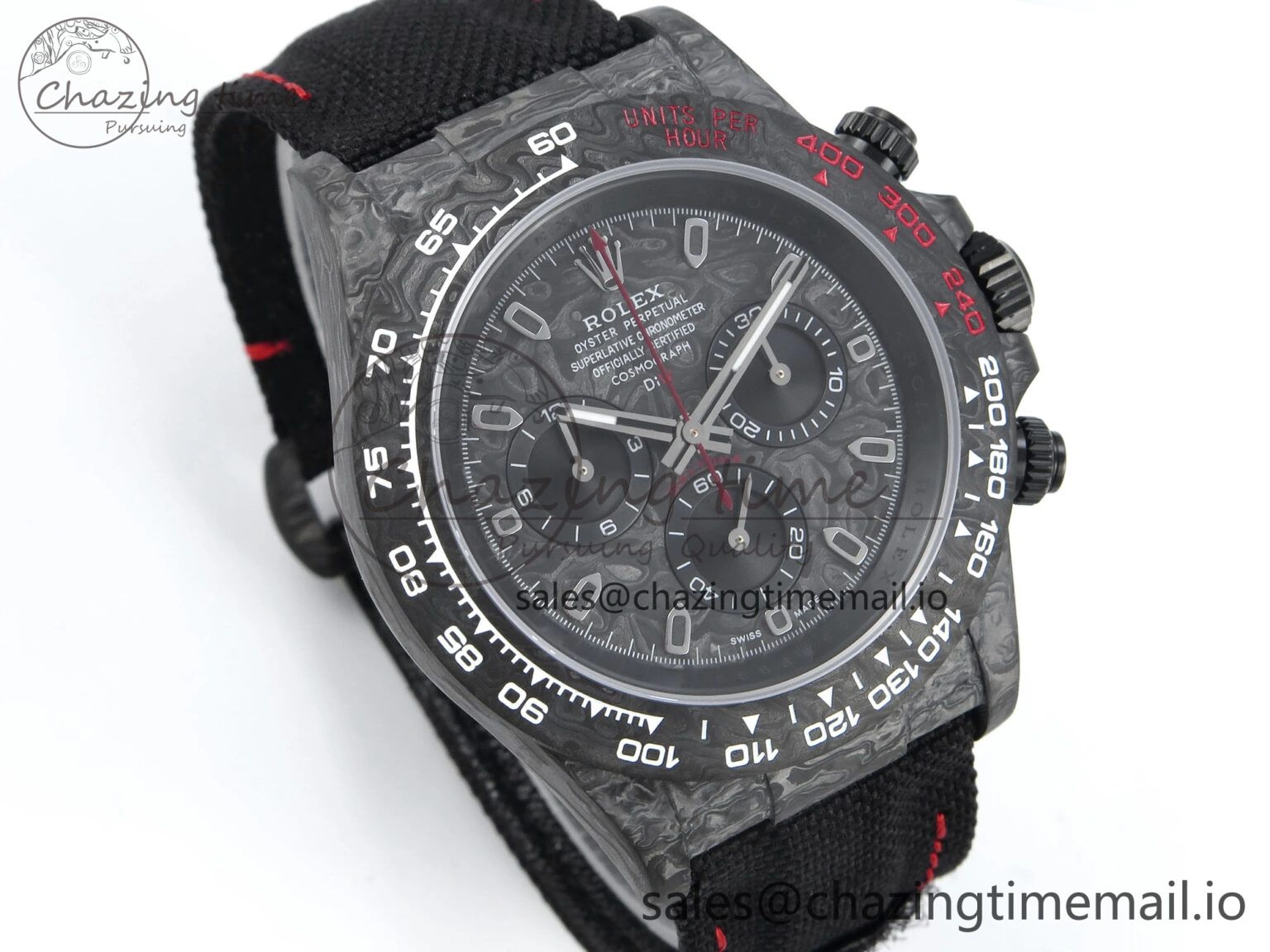 Daytona DIW Black Carbon DIWF Best Edition Carbon Dial on Black Nylon Strap DD4801